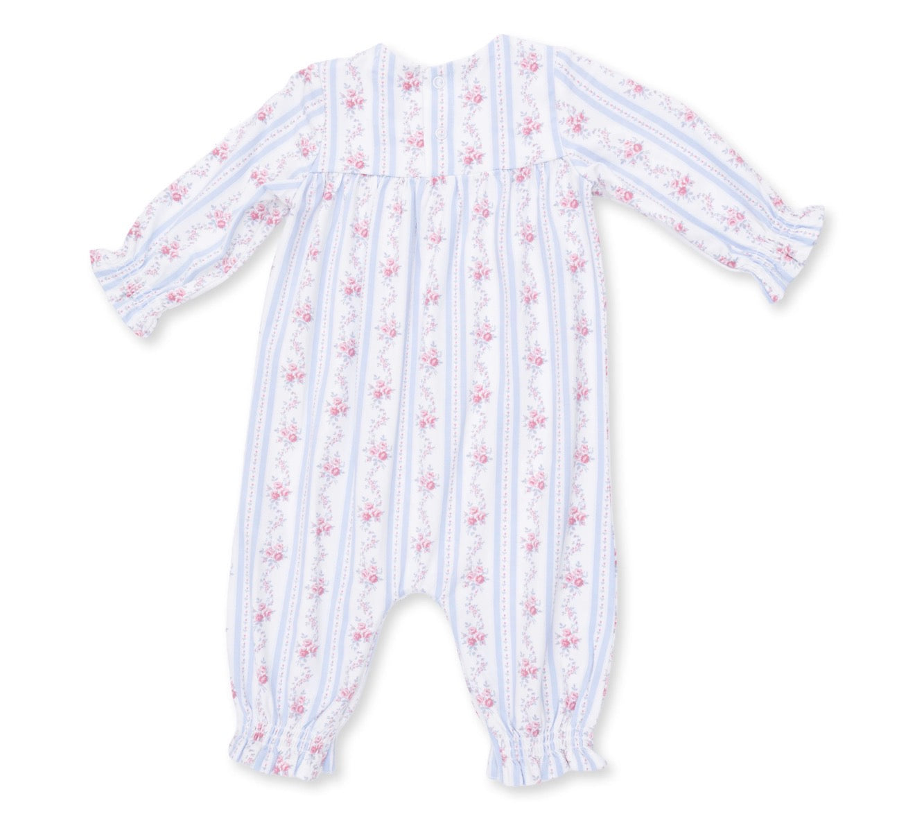 Anna Floral Stripe Smocked Long Sleeve Romper