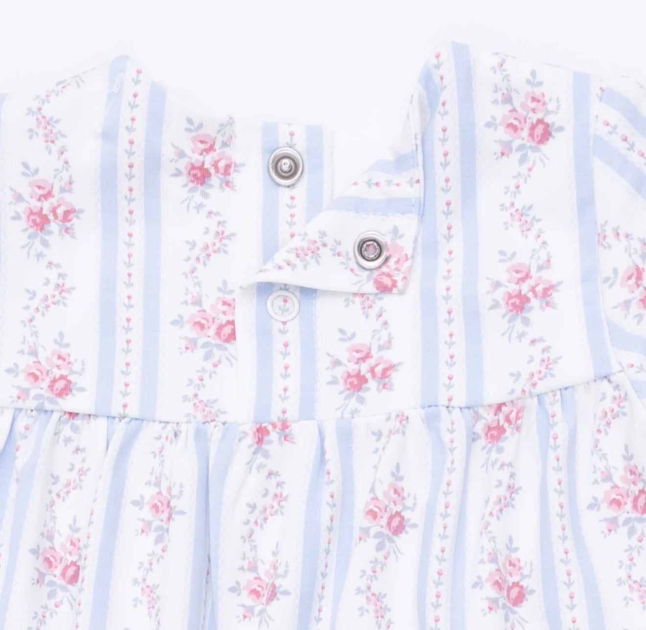 Anna Floral Stripe Smocked Long Sleeve Romper