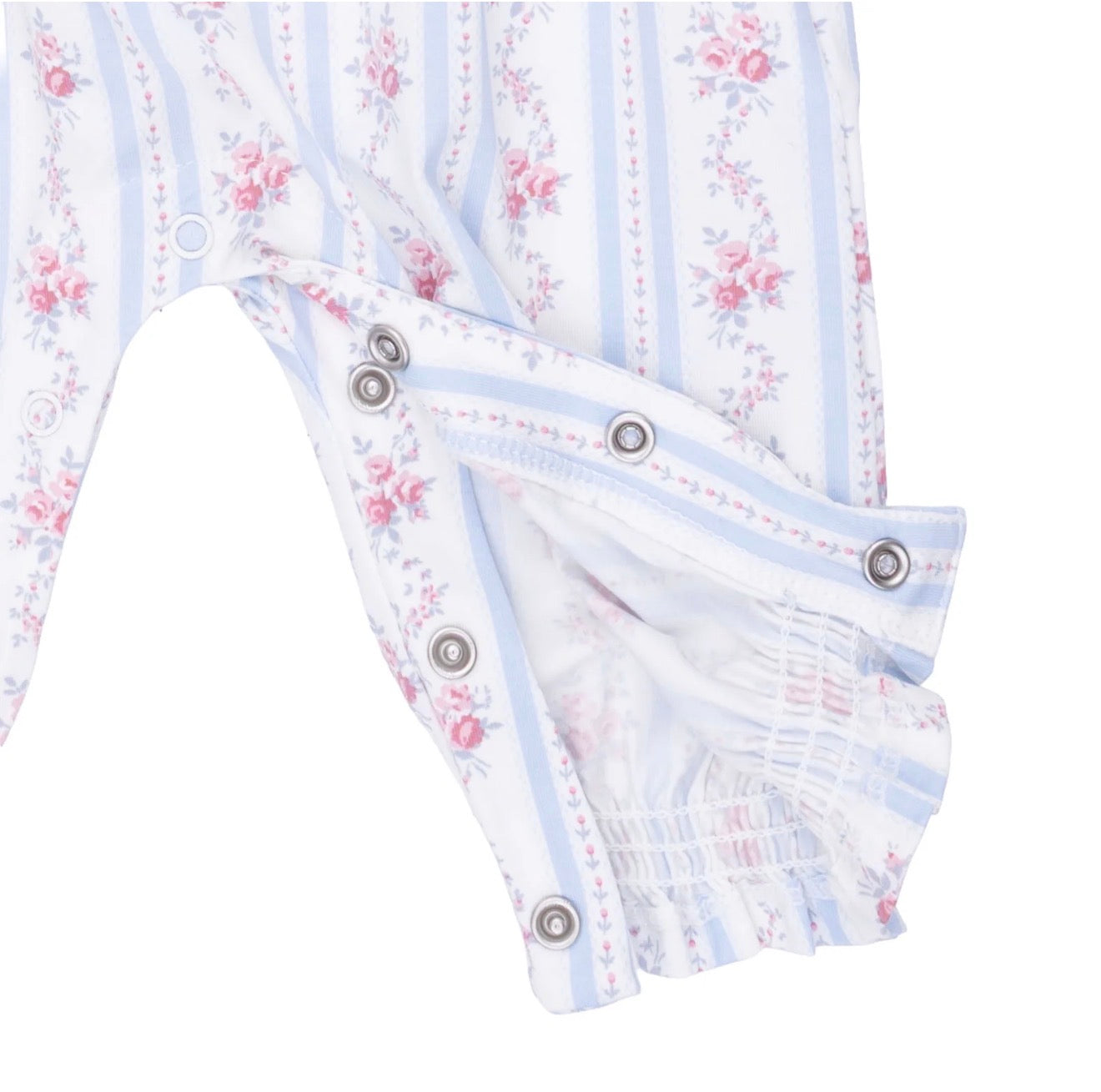 Anna Floral Stripe Smocked Long Sleeve Romper