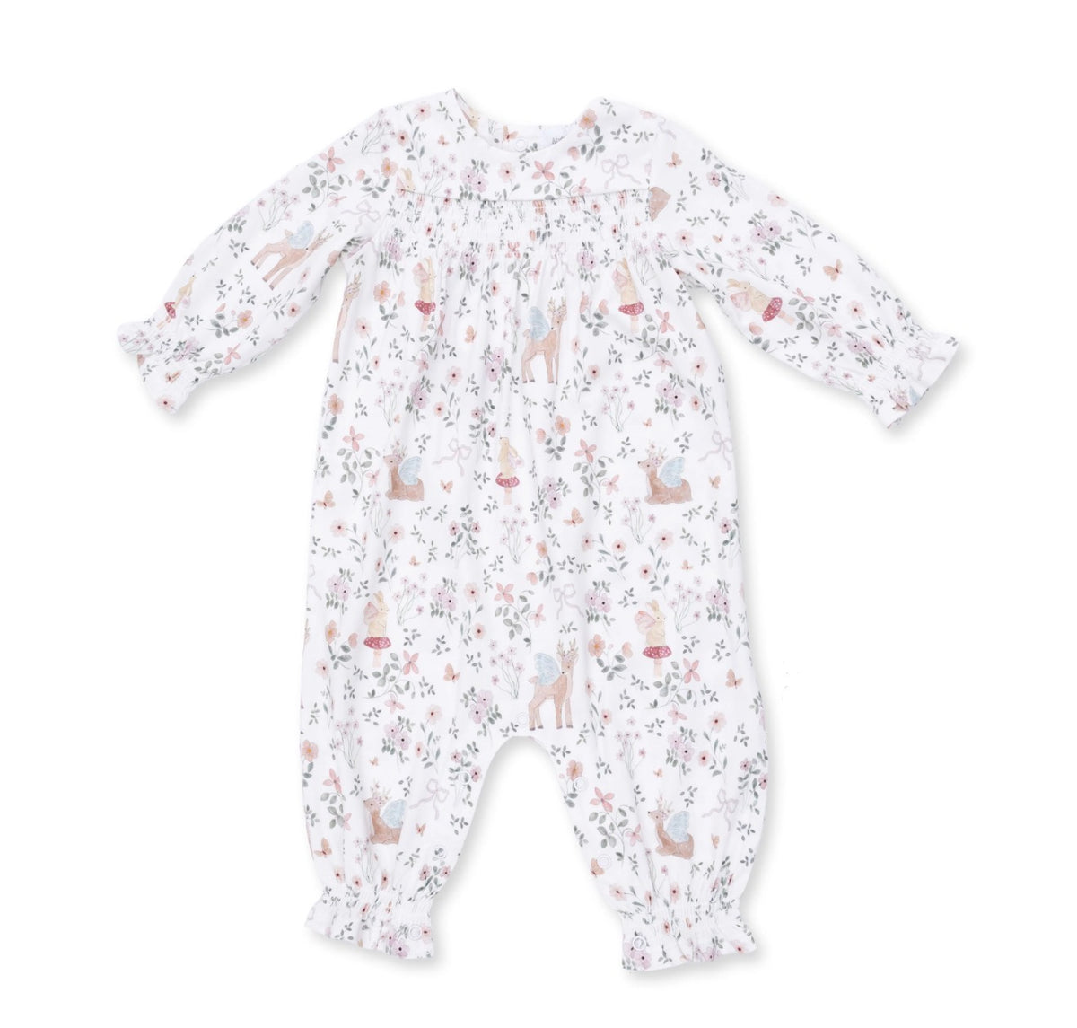 Enchanted Woodland Smocked Long Sleeve Romper