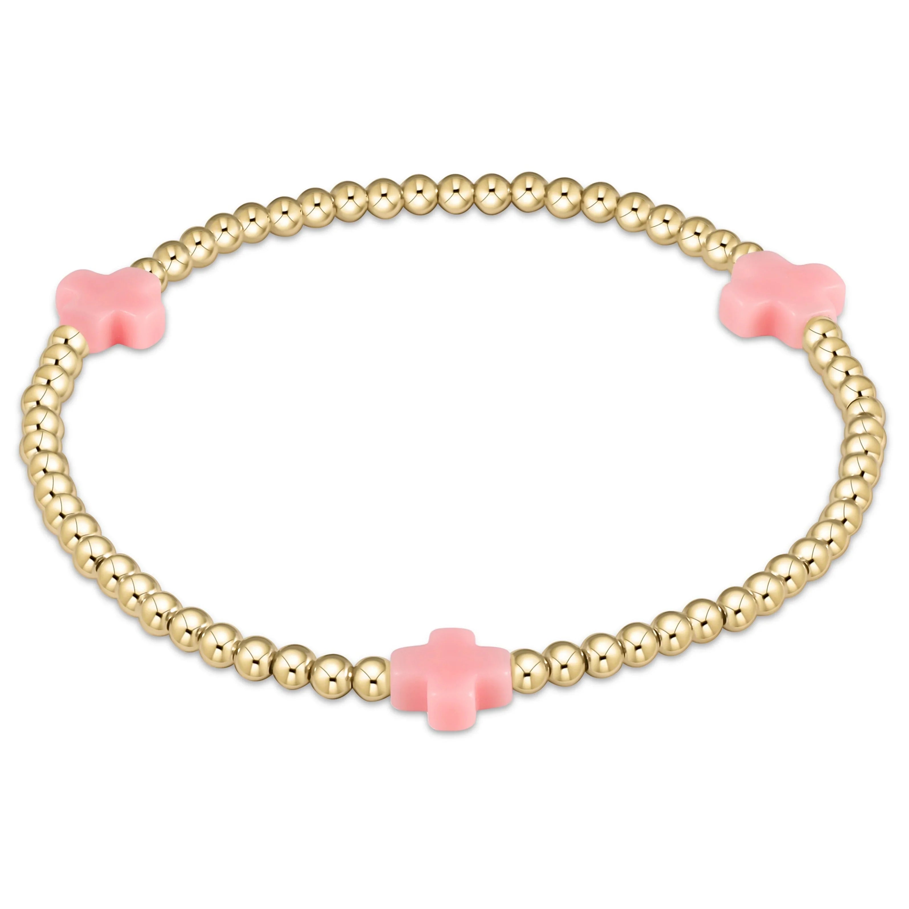 eNewton | Signature Cross Gold Pattern 3mm Bracelet - Multiple Colors