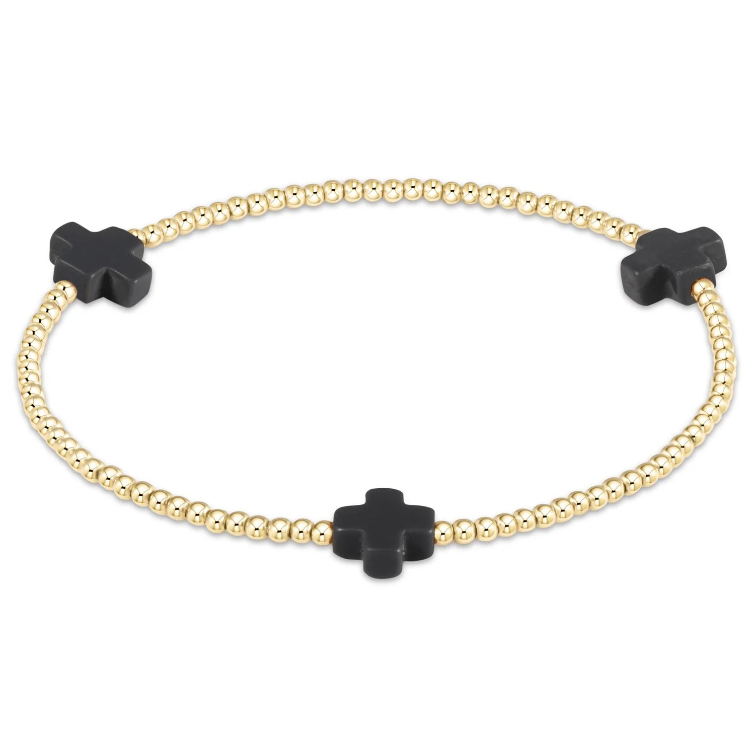 Signature Cross Gold Pattern 2mm Bracelet -Multiple Colors