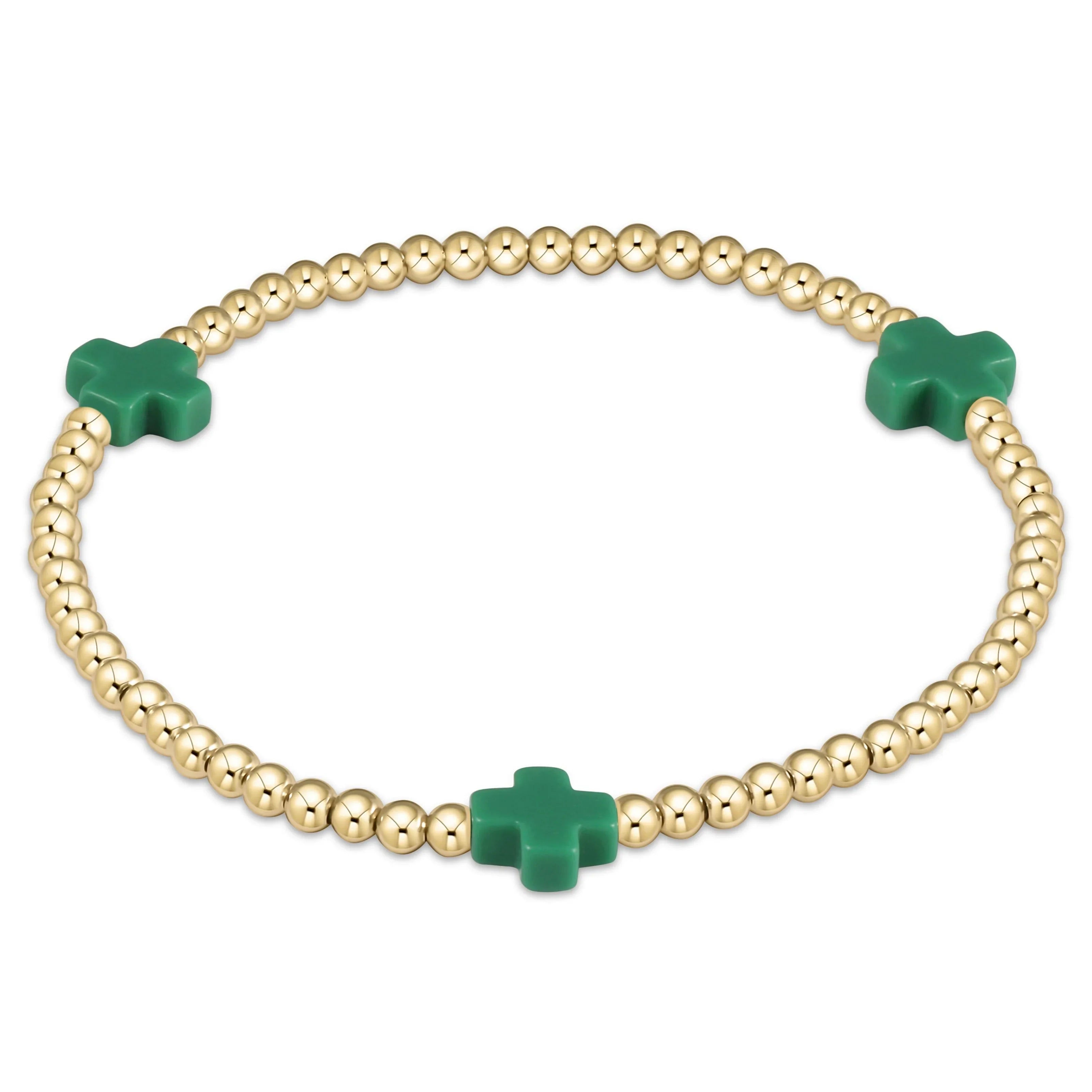 eNewton | Signature Cross Gold Pattern 3mm Bracelet - Multiple Colors