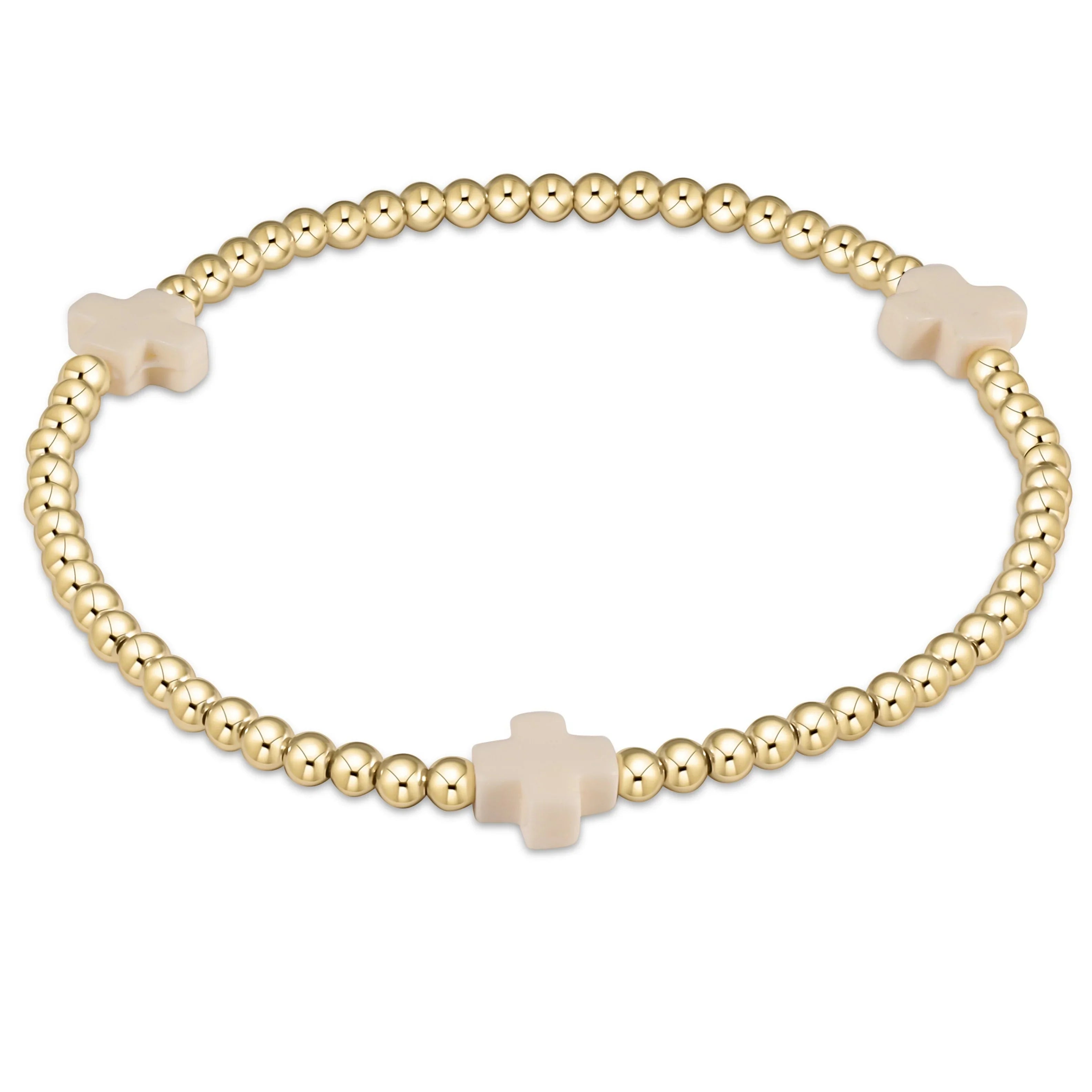 eNewton | Signature Cross Gold Pattern 3mm Bracelet - Multiple Colors