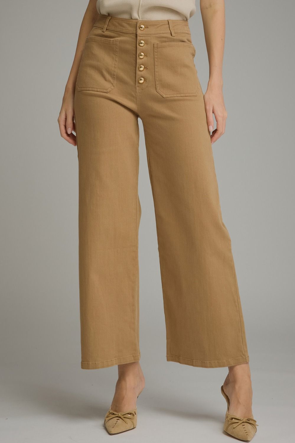 Zolie Tan Wide Leg Pants