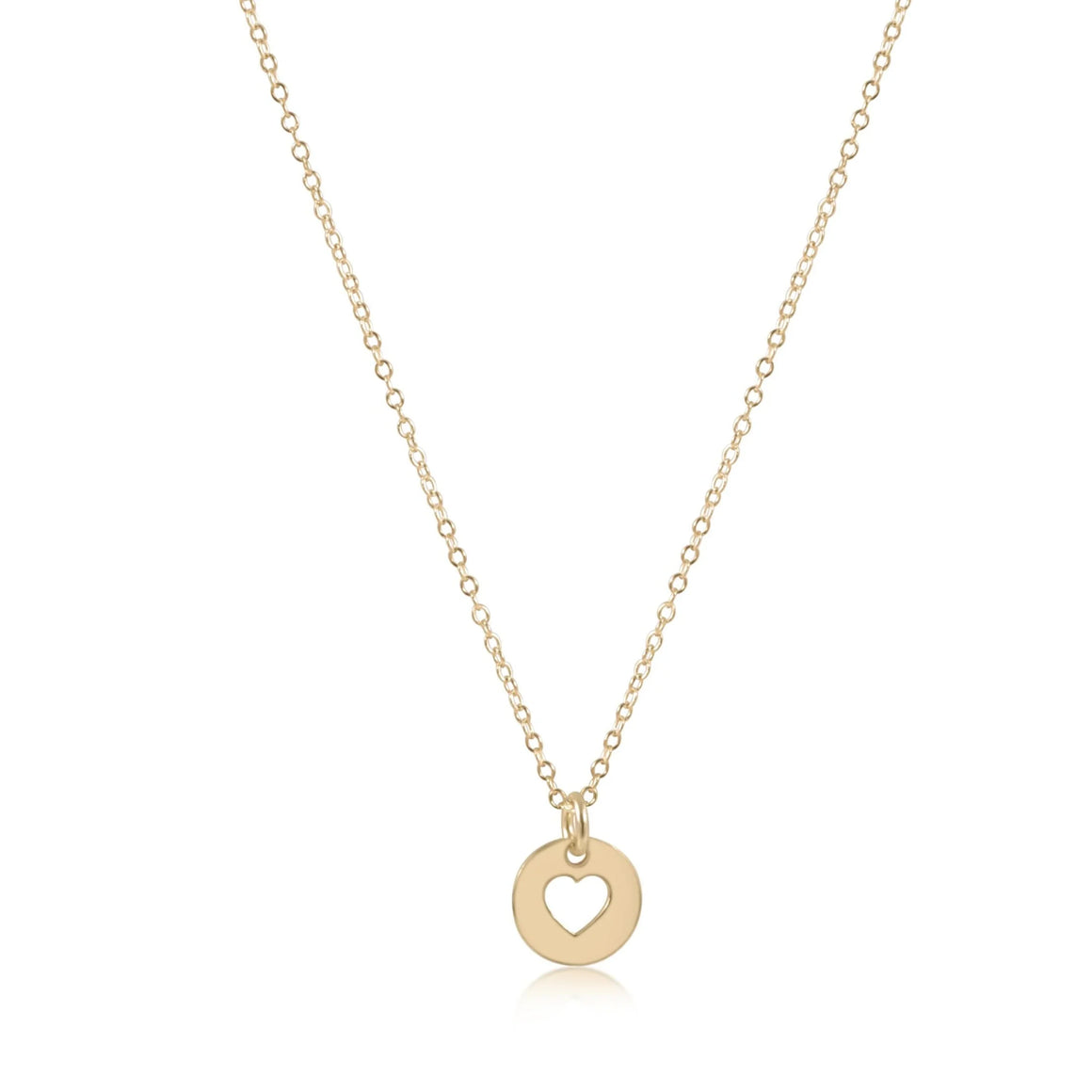 eNewton | 16'' Necklace Gold - Love Small Gold Disc