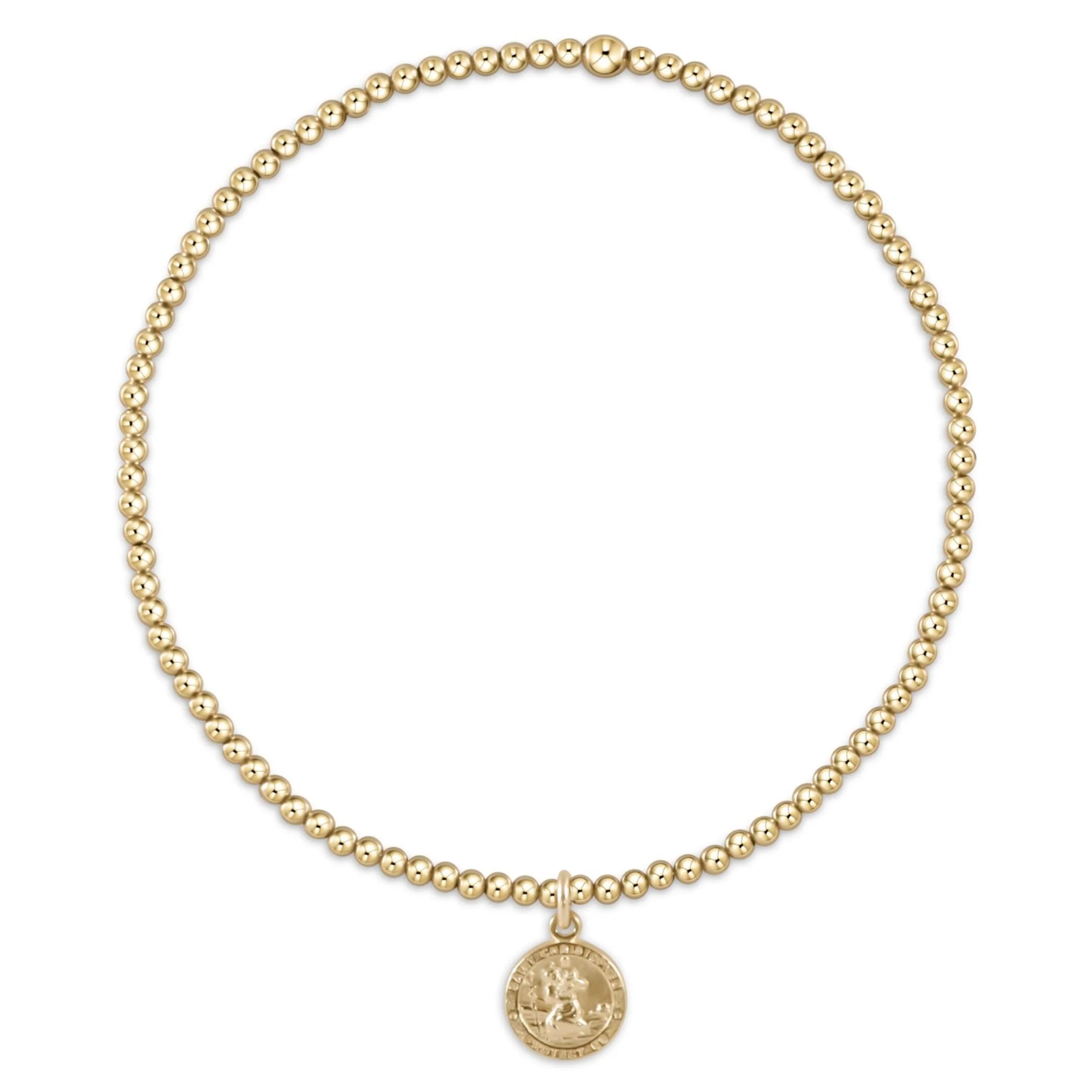 eNewton | Extends Classic Gold 3mm Bracelet - Protection Gold Disc