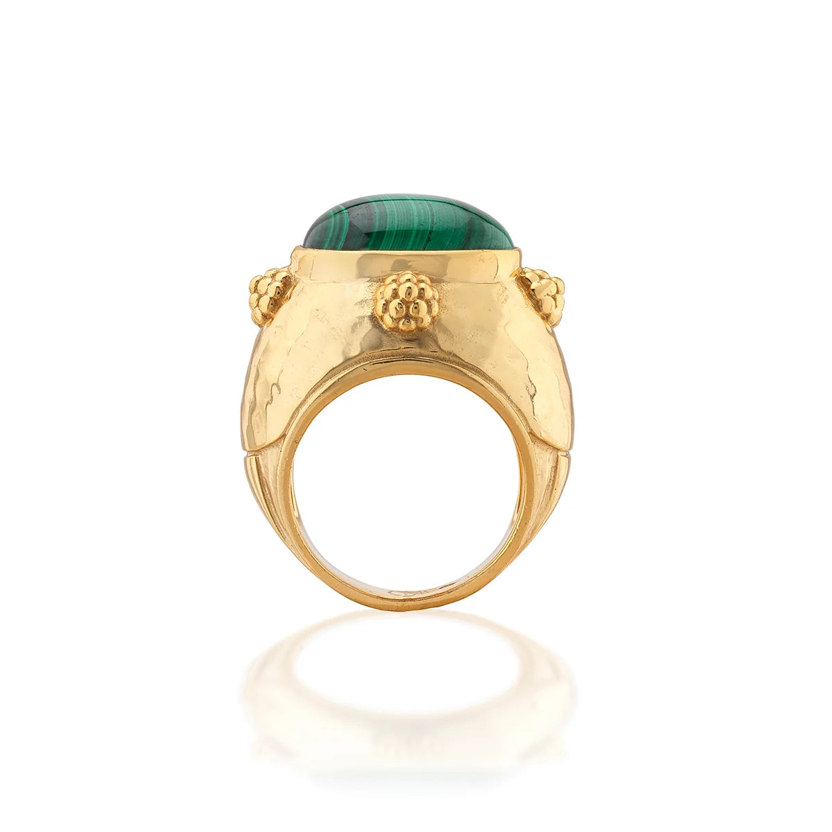 Cleopatra Oval Ring Gold - Malachite