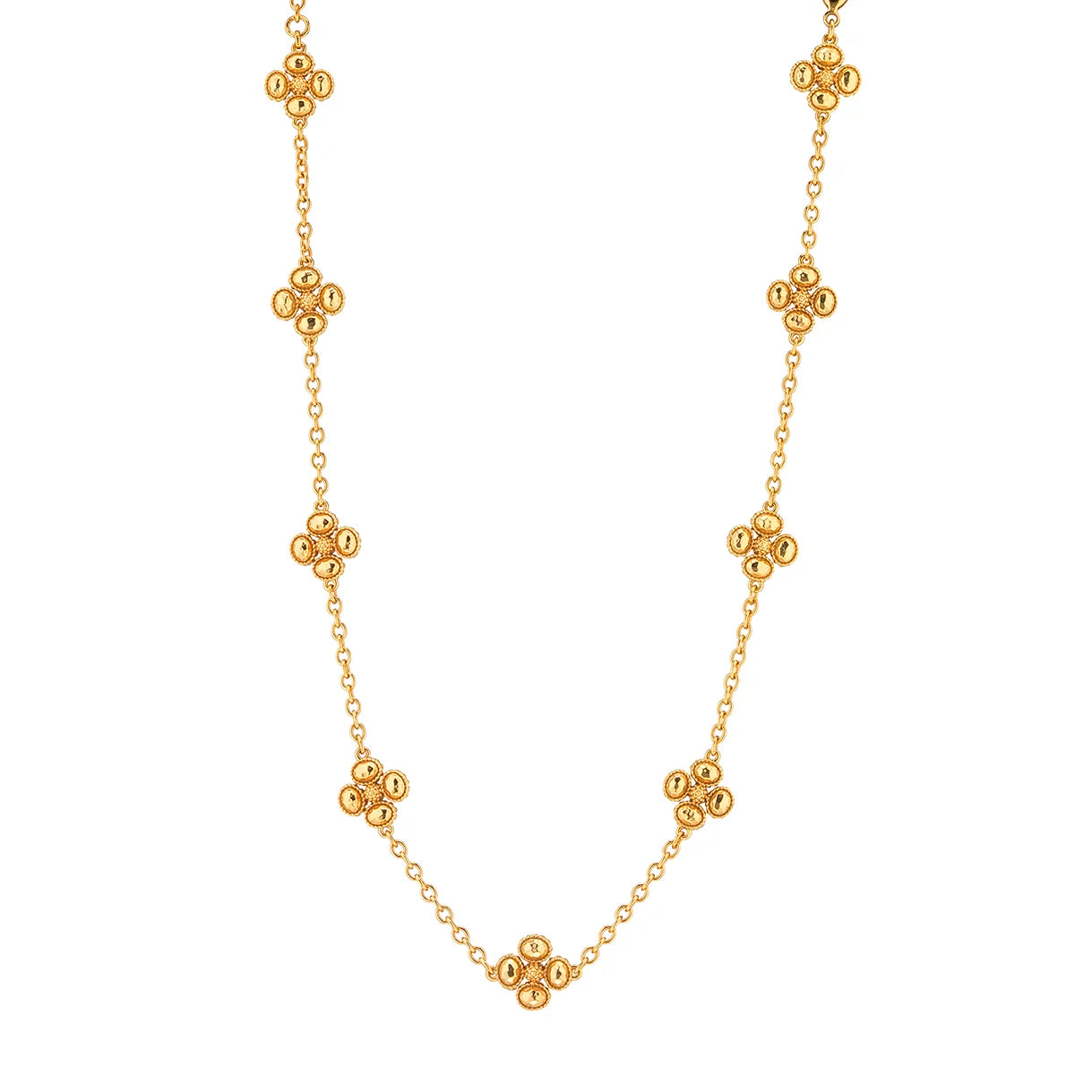 Berry Clover Double Sided Necklace - Gold
