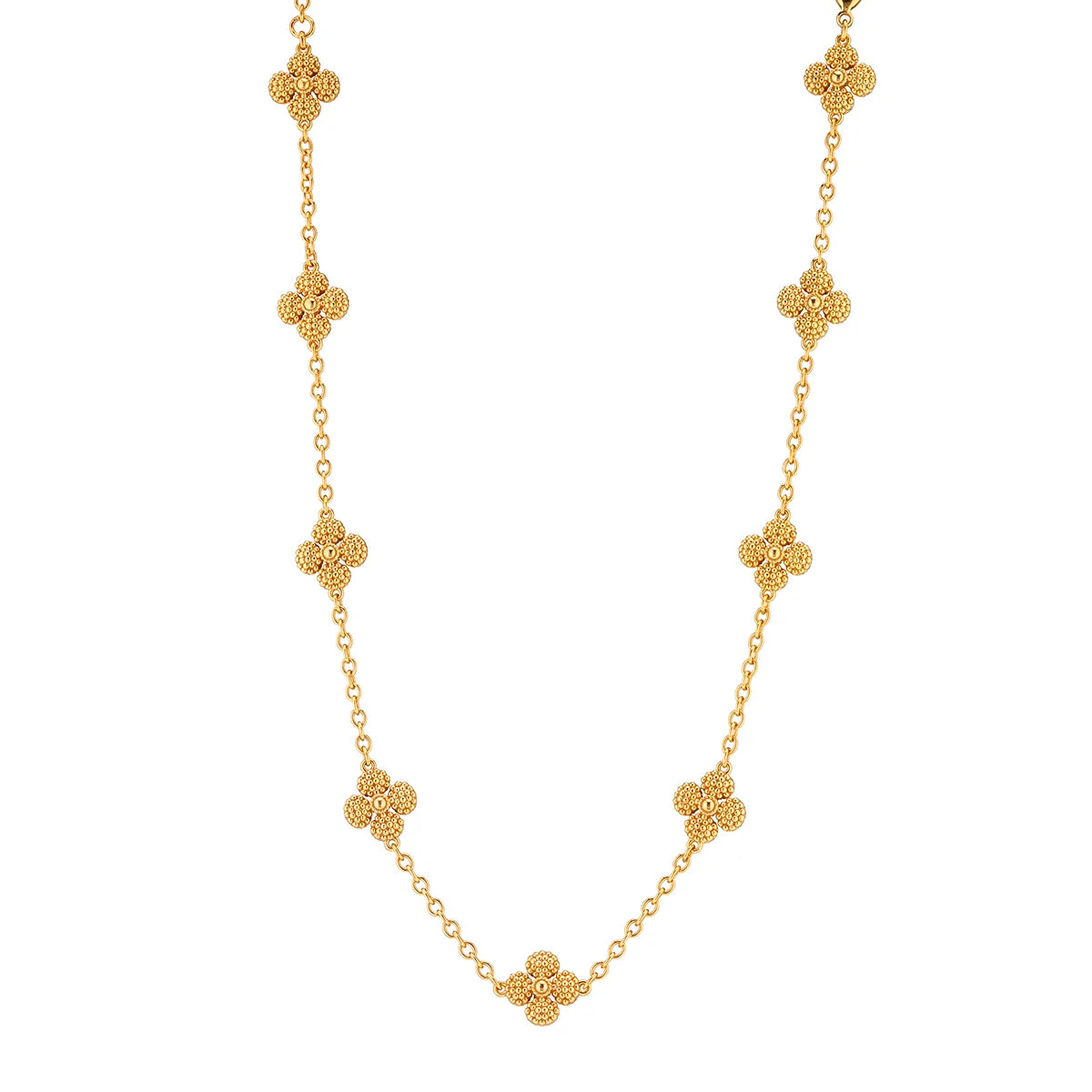 Berry Clover Double Sided Necklace - Gold