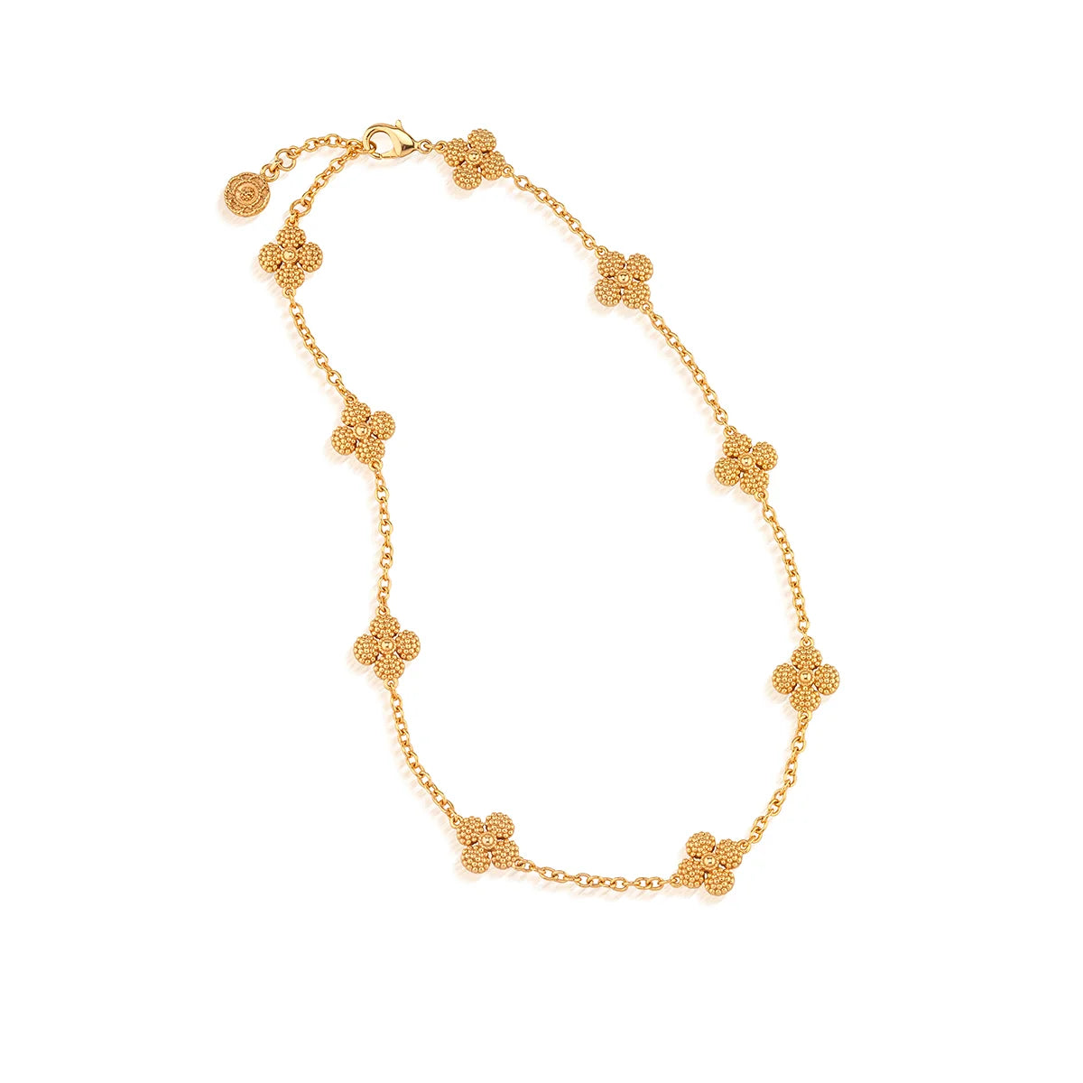 Berry Clover Double Sided Necklace - Gold