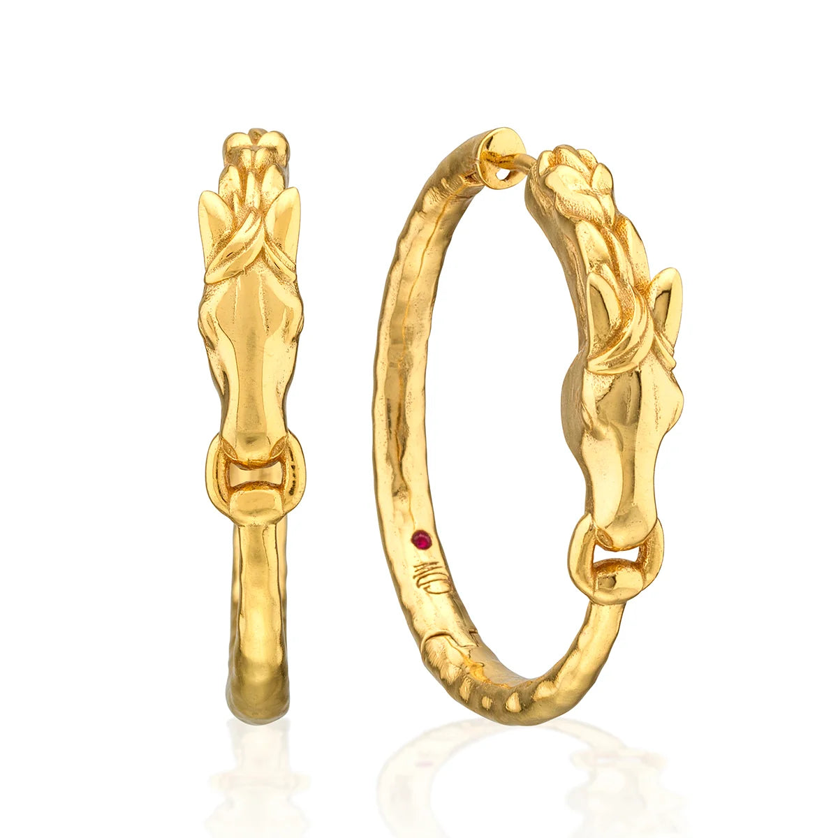 Equestrian Horsehead Hoop Earrings