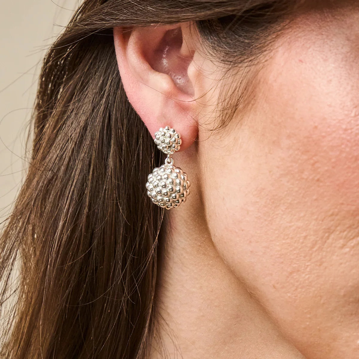 Berry Double Drop Silver Earrings