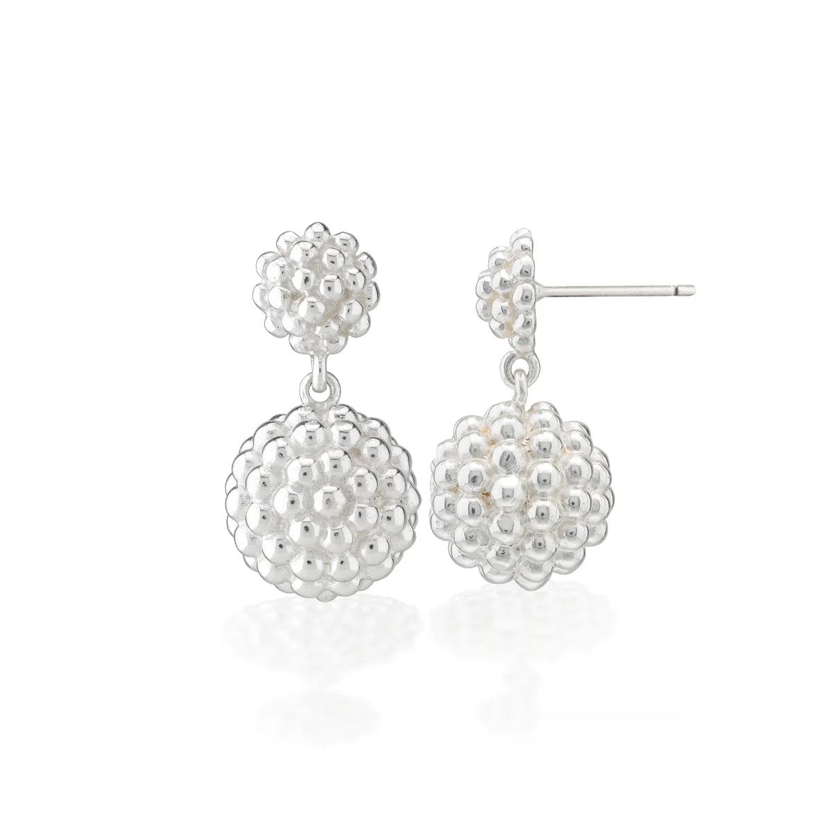 Berry Double Drop Silver Earrings