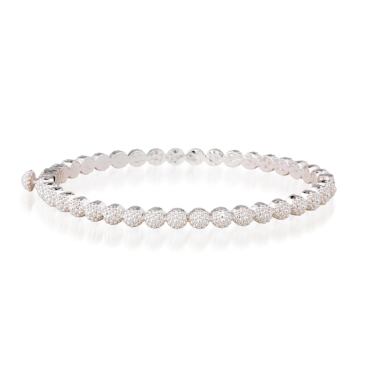 Berry Eternity Petite Hinged Bangle - Silver S/M