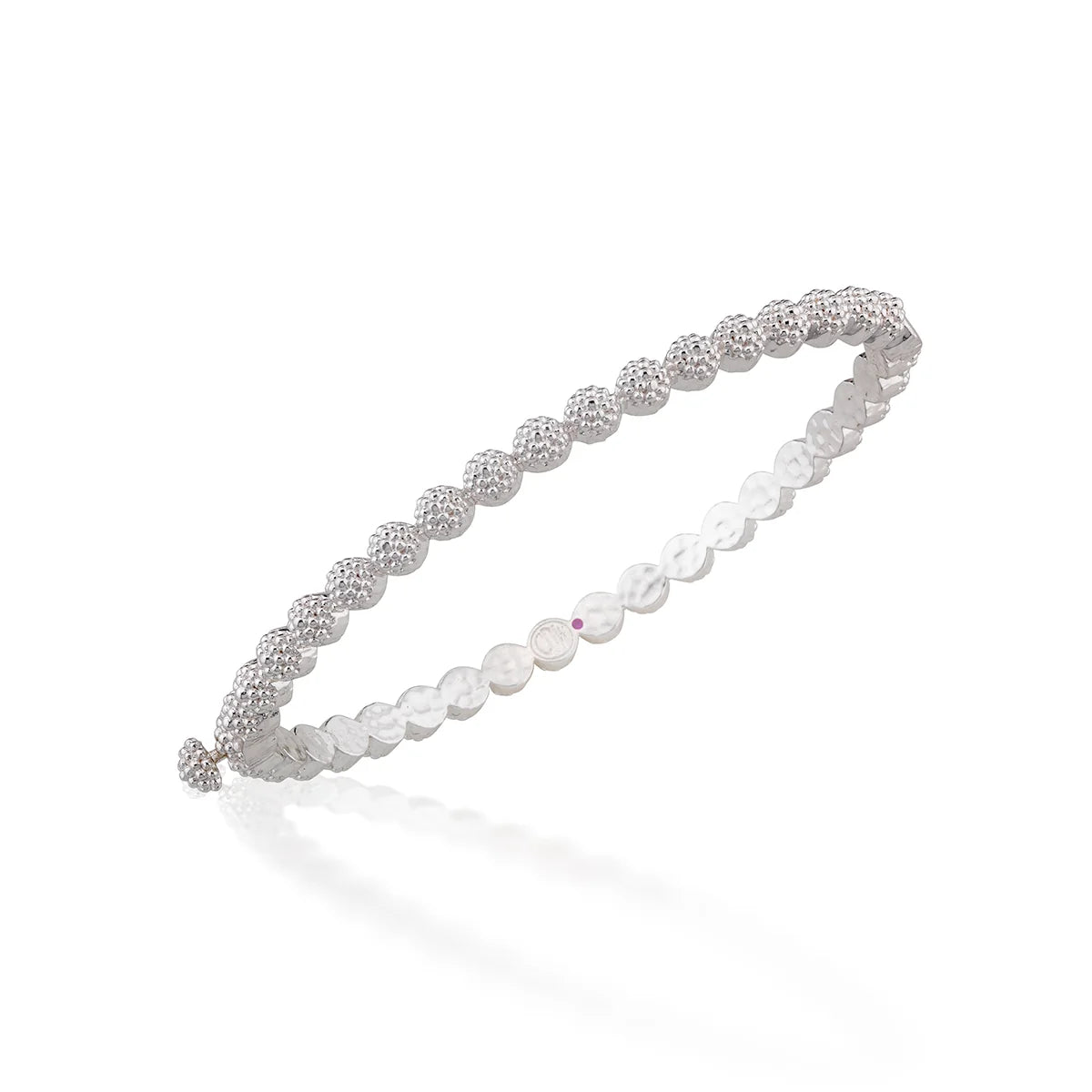 Berry Eternity Petite Hinged Bangle - Silver S/M