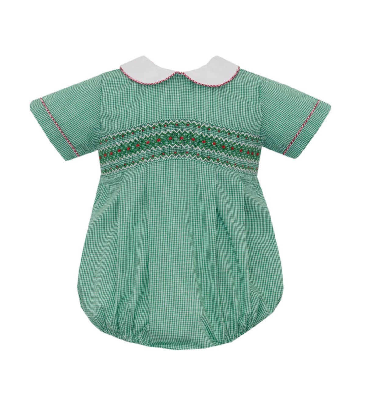 Sebastian Green Gingham Short Smocked Bubble