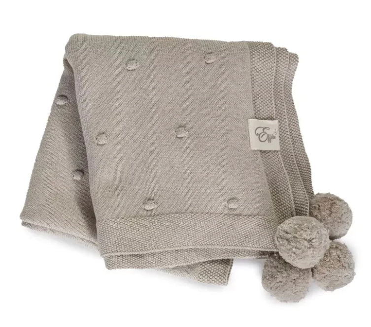 Effiki | Knitted Baby Blanket w/ Swiss Dots