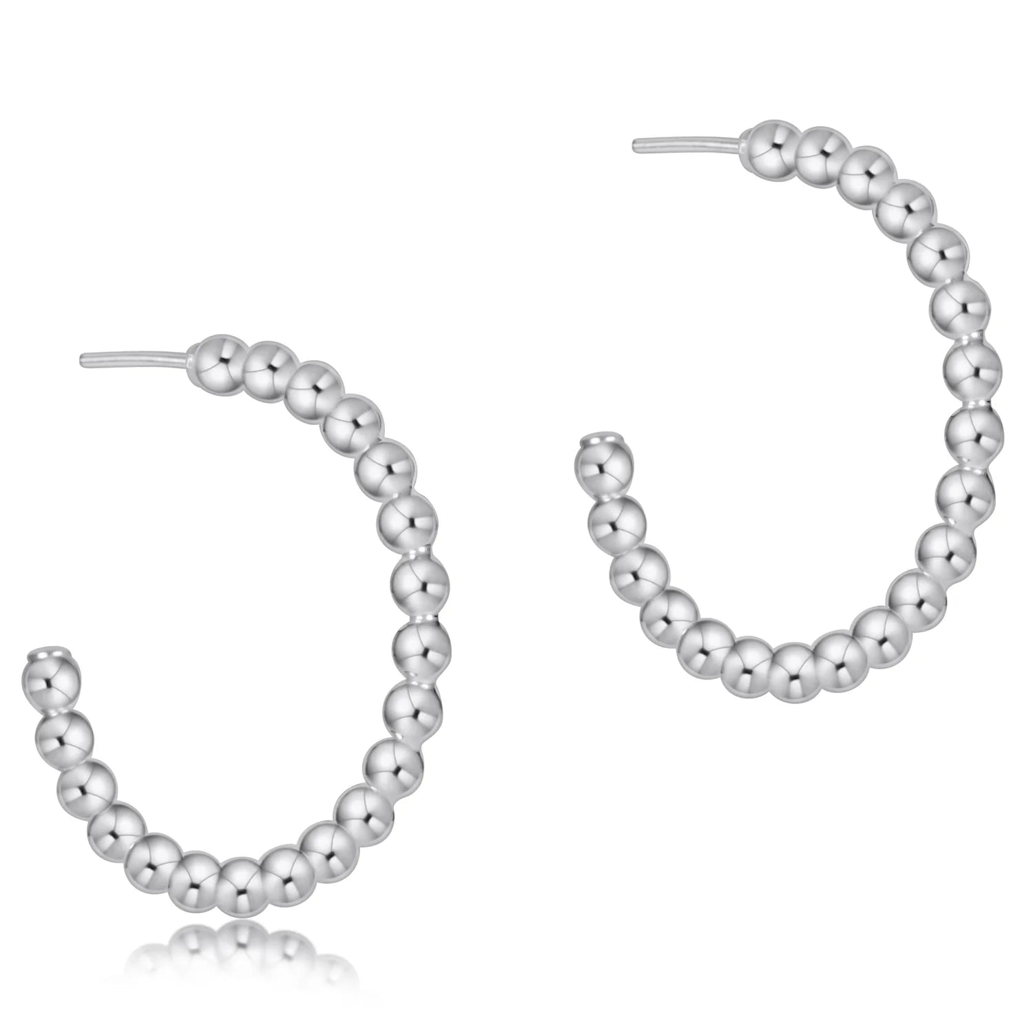 Beaded Classic 1.25" Hoop - 4mm Sterling