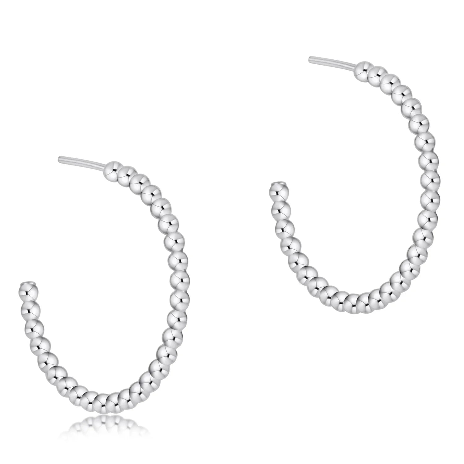 Beaded Classic 1.25" Hoop - 3mm Sterling