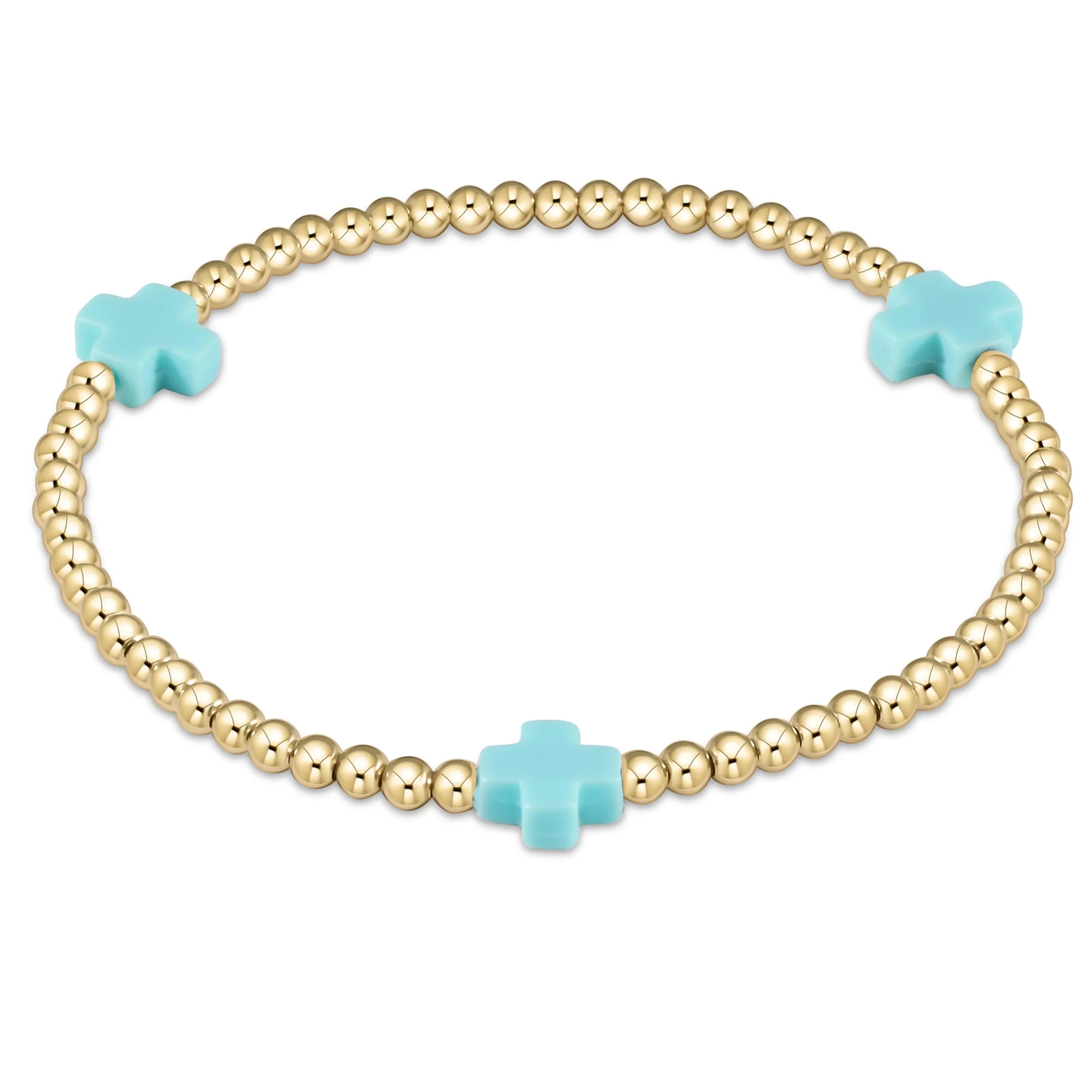 eNewton | Signature Cross Gold Pattern 3mm Bracelet - Multiple Colors