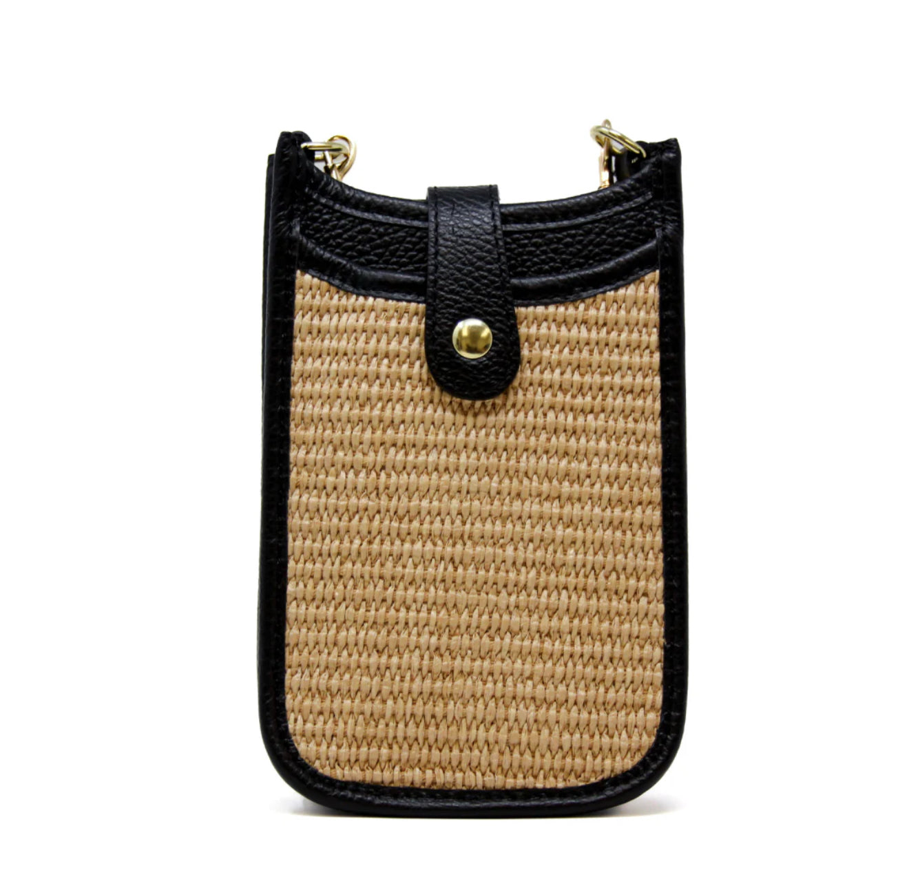 German Fuentes | Rattan and Leather Crossbody Cellphone Bag