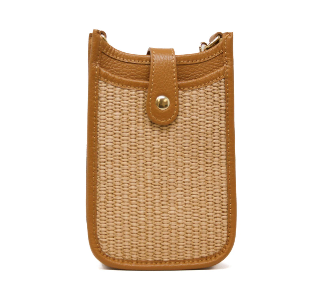 German Fuentes | Rattan and Leather Crossbody Cellphone Bag