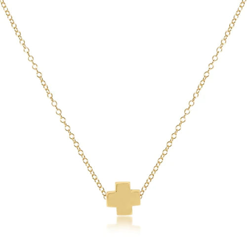 eNewton | 16" Signature Cross Gold Necklace - Gold