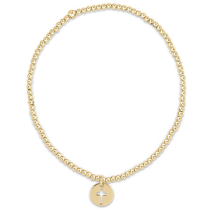 eNewton | Classic Gold 2mm Bead Bracelet - Blessed Small Disc Gold