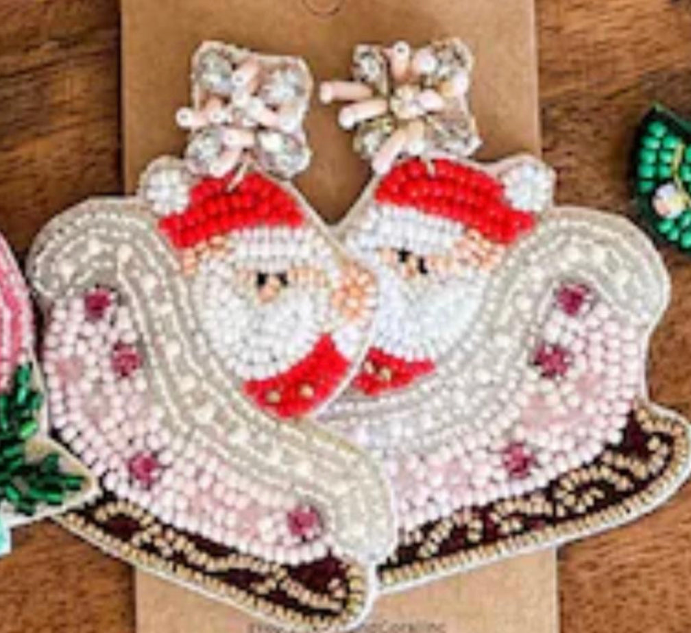 Beaded Christmas Earrings