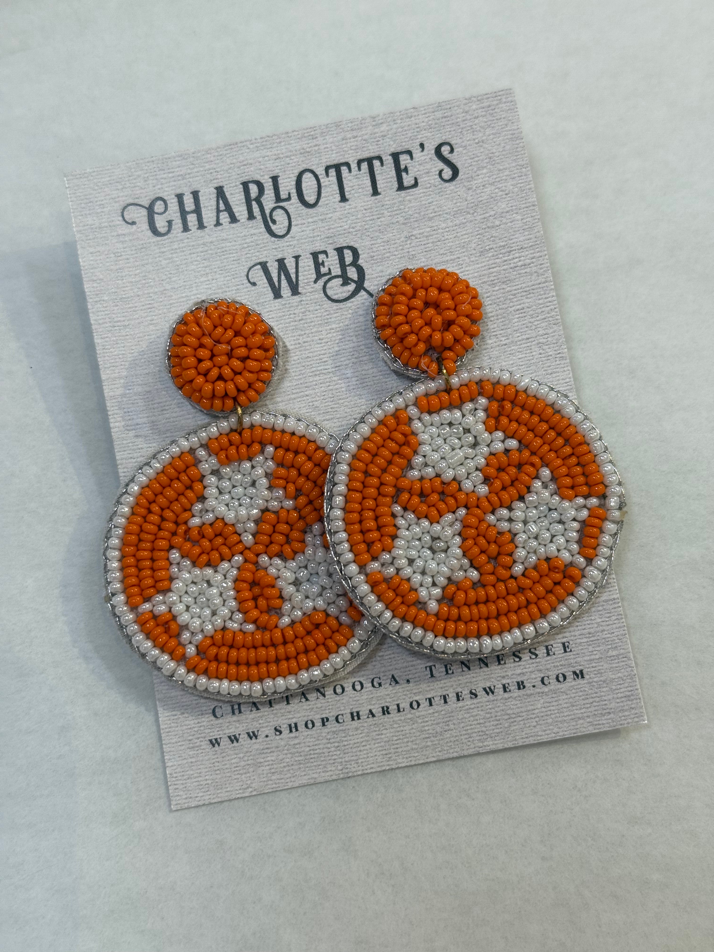 Tennessee Tri Star Beaded Earrings