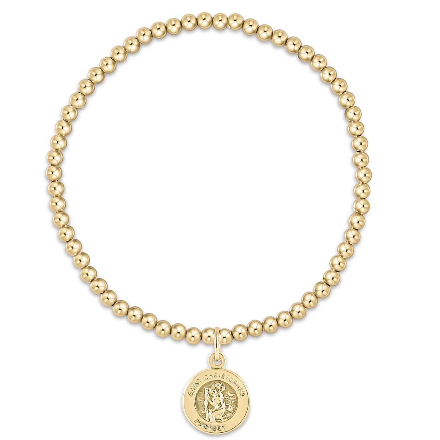 Classic Gold 3mm Bracelet - Protection Gold Disc