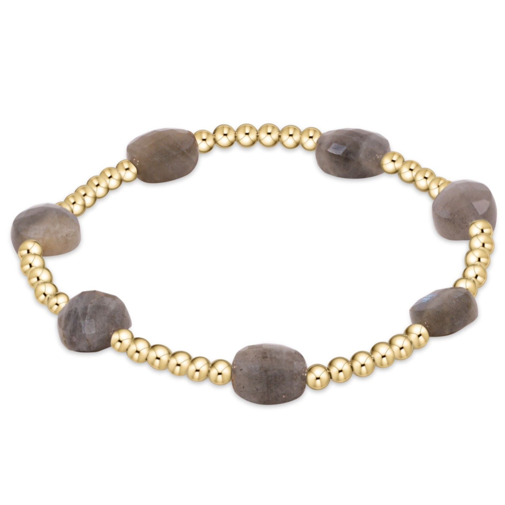 eNewton | Gemstone Admire Gold 3mm Bead Bracelet - Labradorite