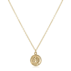 eNewton | 16" Protection Disc Gold Necklace