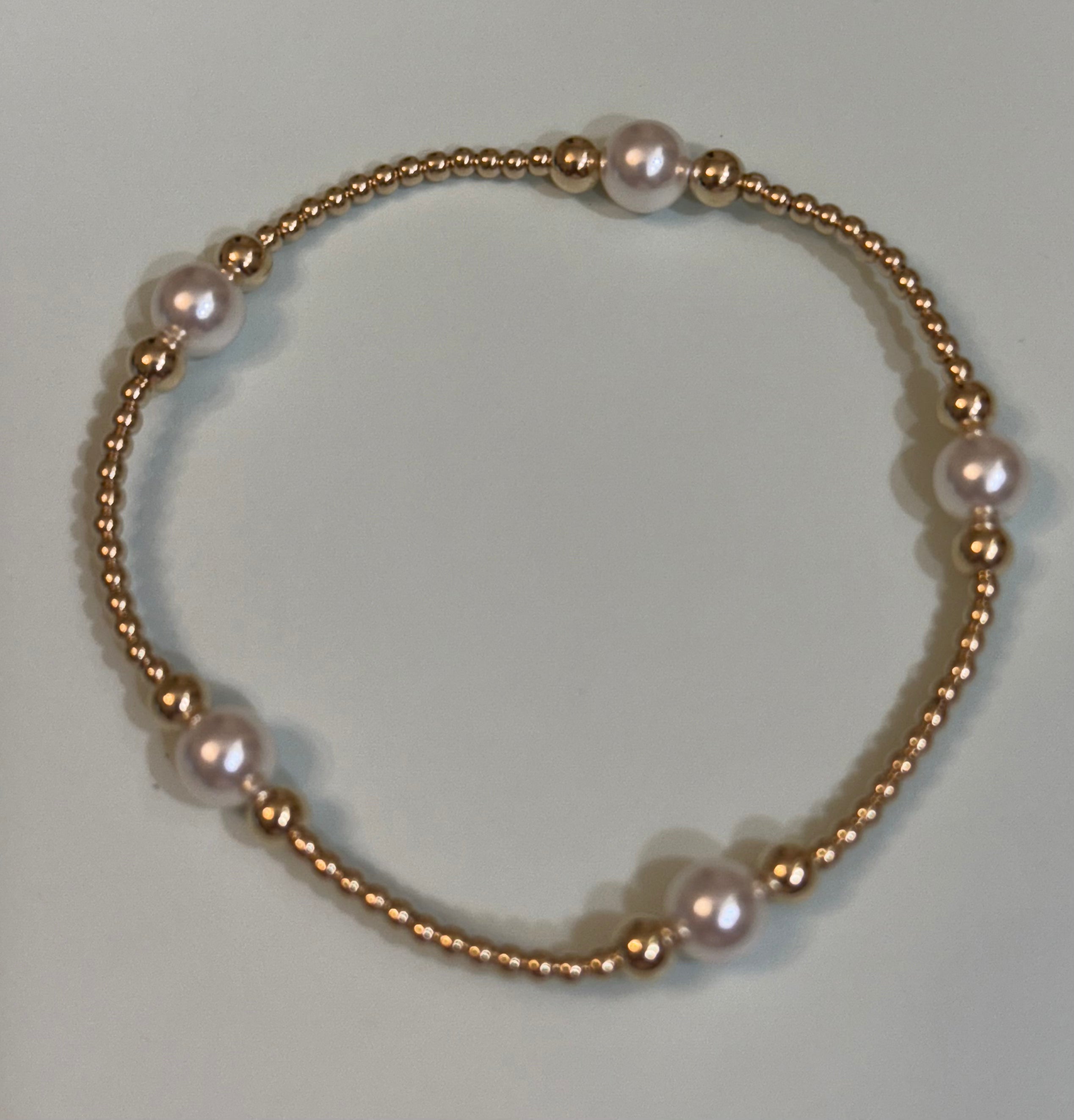 eNewton | Classic Purpose Pattern 6mm Bead Bracelet - Pearl