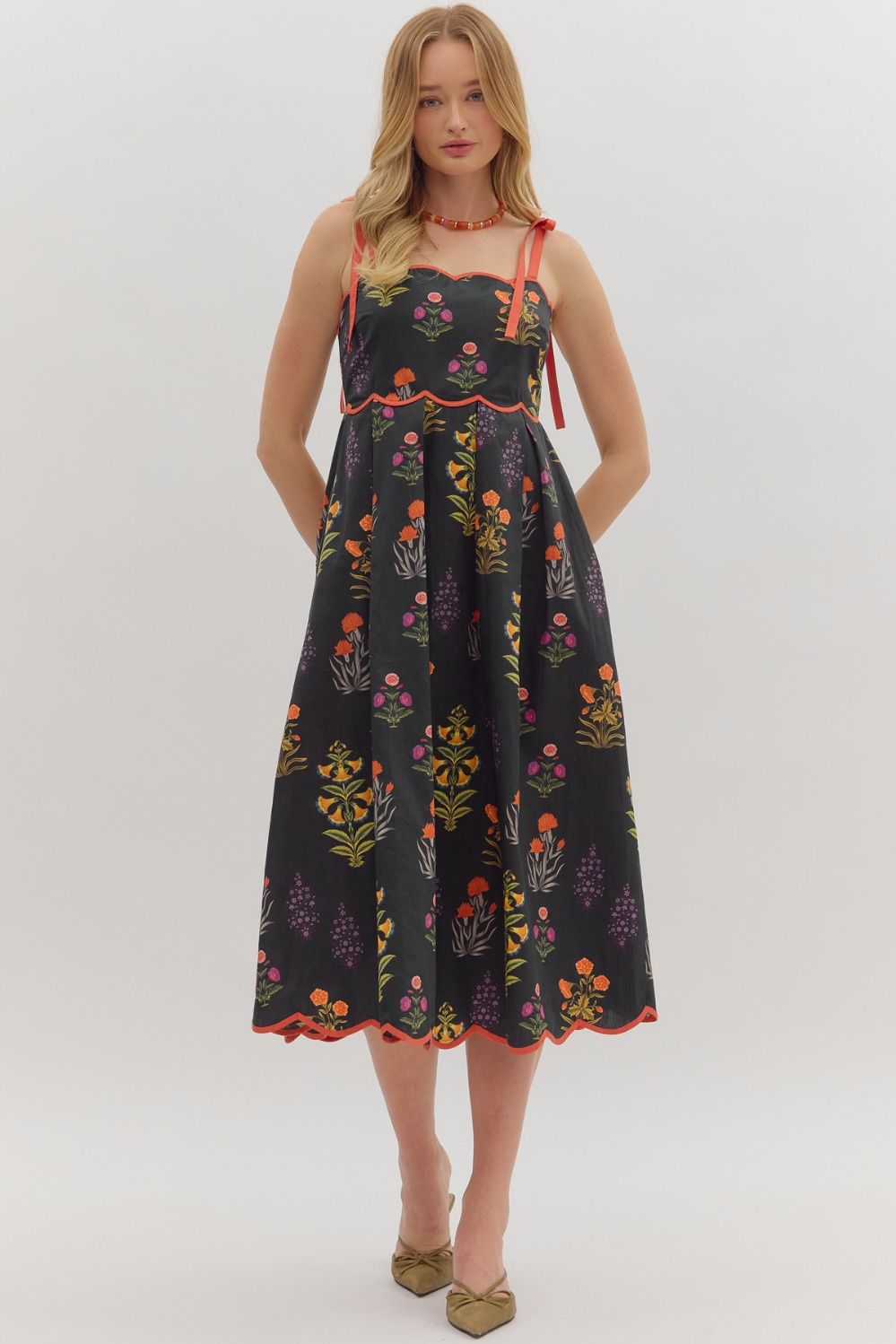 Julie Floral Print Midi Dress