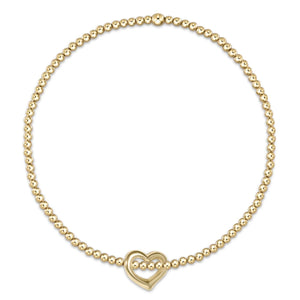 eNewton extends | Classic 2mm Bracelet - Love Small Gold Charm