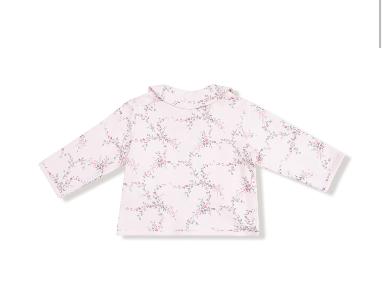 Angel Dear | French Terry Antoinette Floral Tweed Style Jacket with Bow Pockets