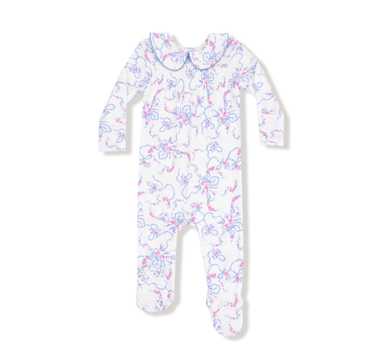 Angel Dear | Ribbon Floral Fling Smoked Peter Pan Snap Footie