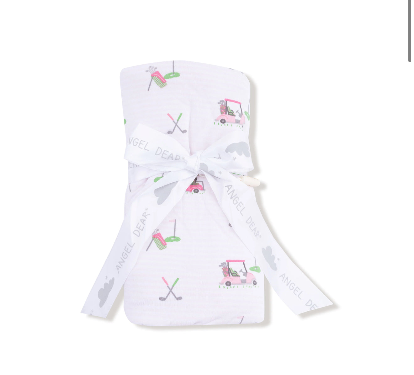 Angel Dear | Baby Golf Carts Pink Ruffle Blanket