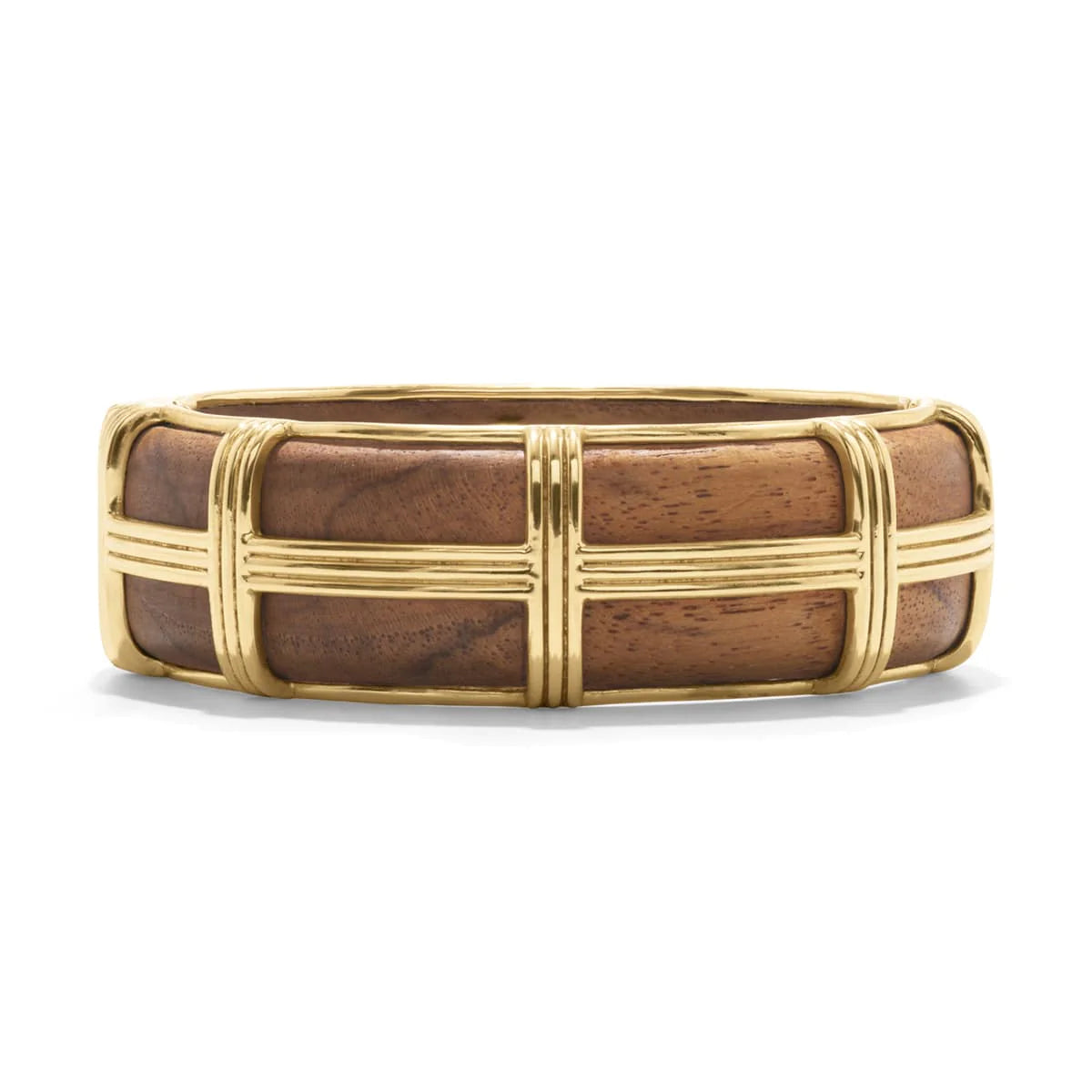Capucine De Wulf | Gaia Hinged Bangle in Gold/Teak