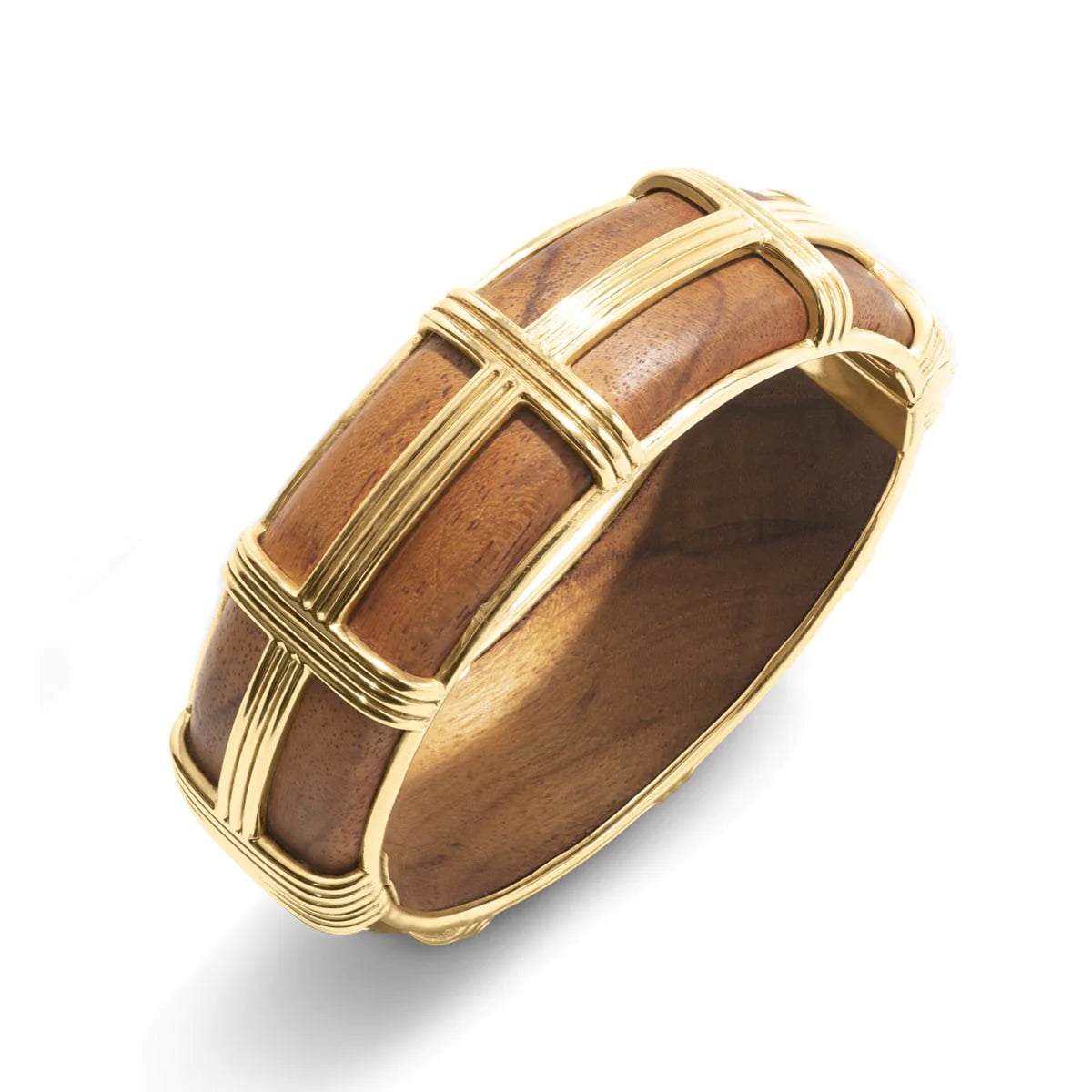 Capucine De Wulf | Gaia Hinged Bangle in Gold/Teak