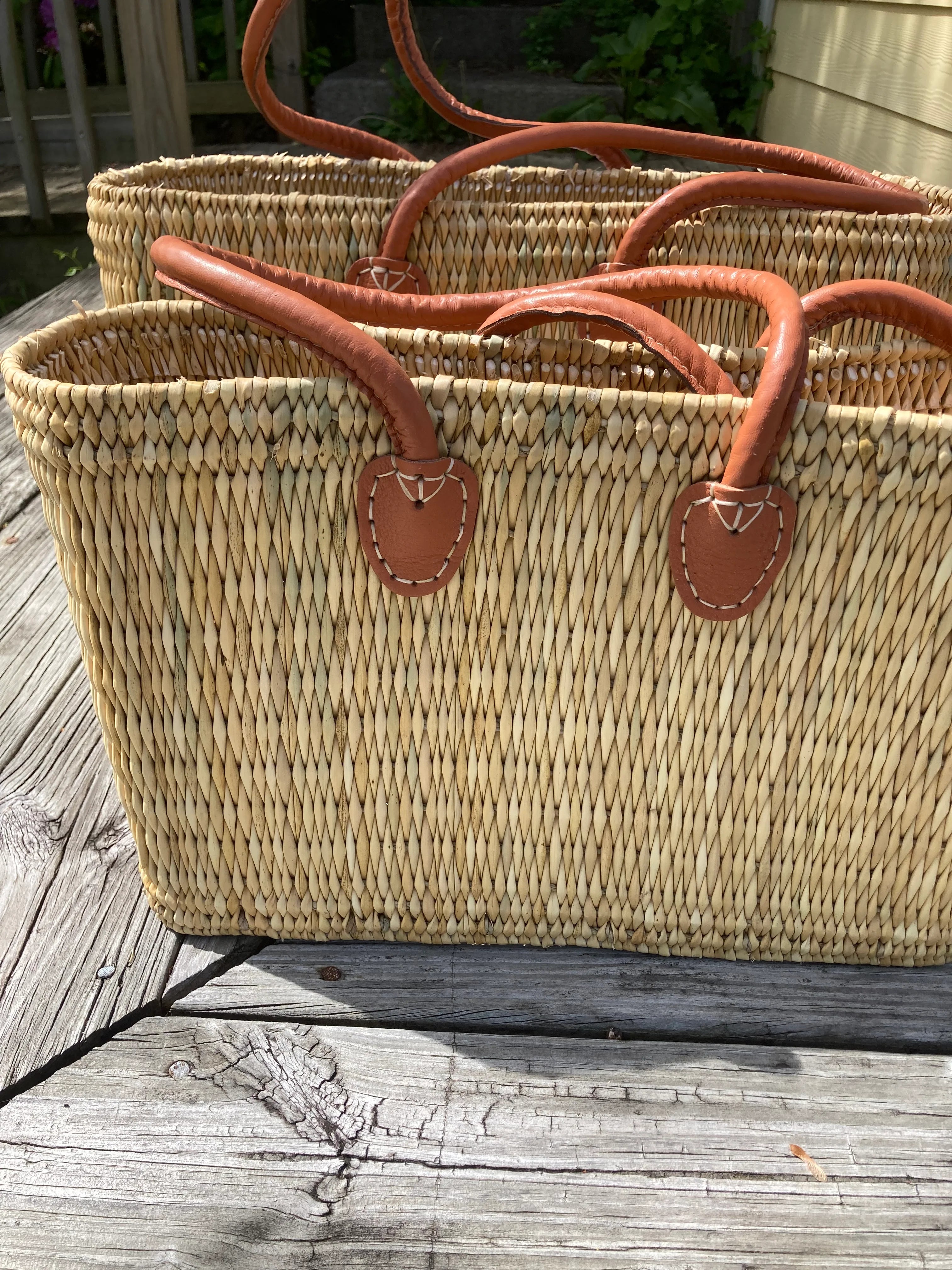 Moroccan Tote with Salmon Leather Handle