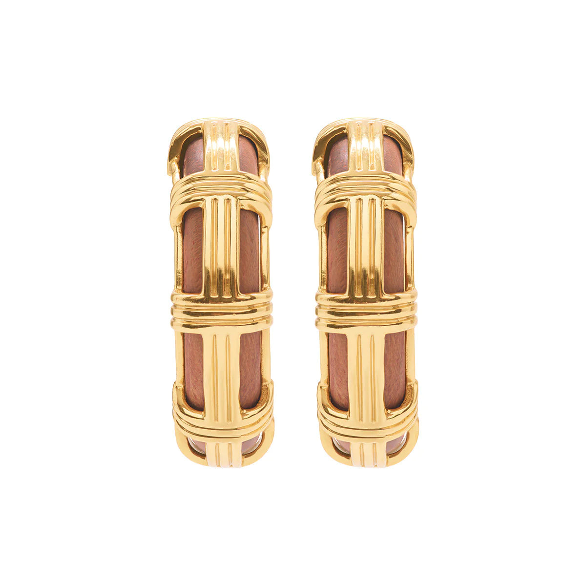 Capucine De Wulf | Gaia Cage Hoop Earrings in Teak