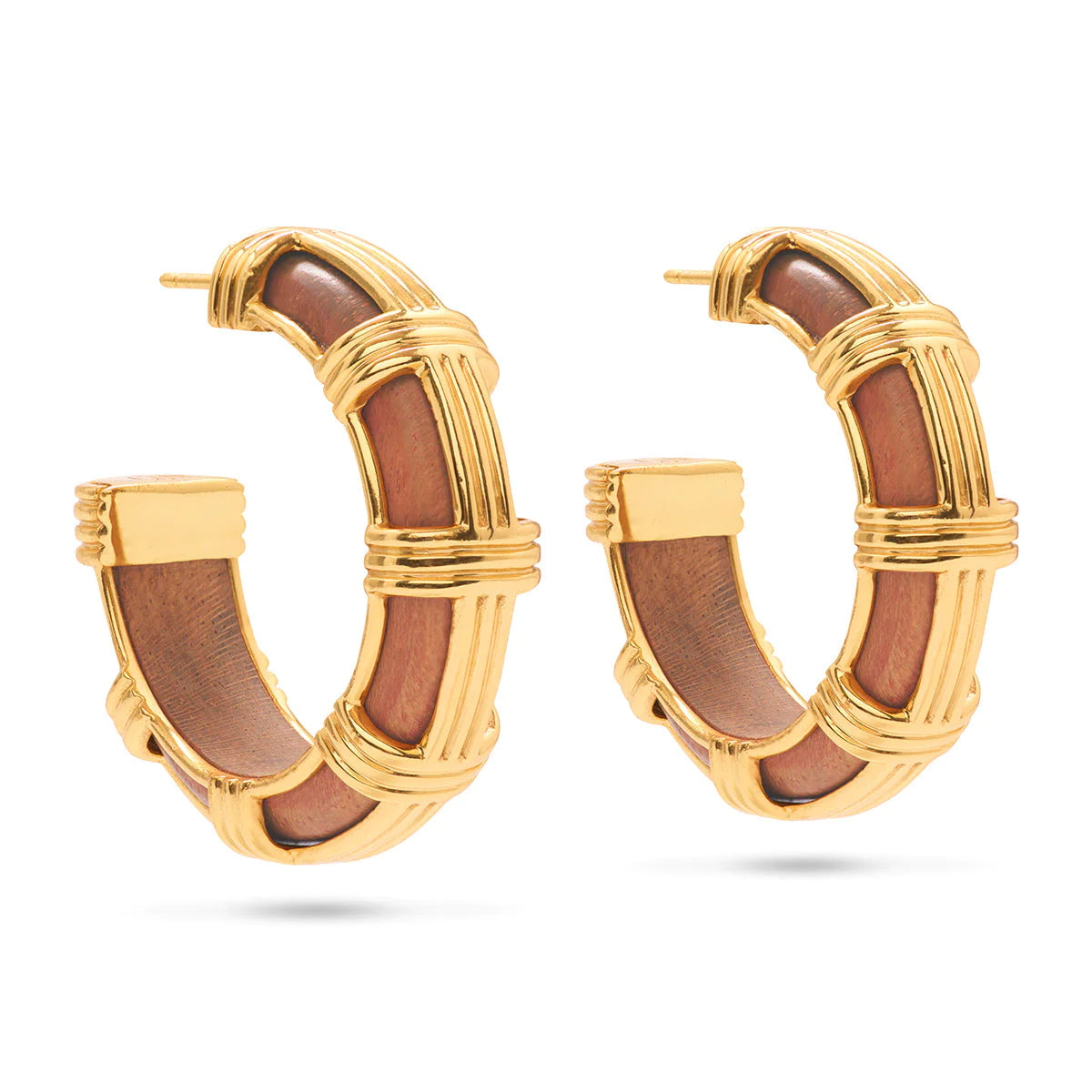 Capucine De Wulf | Gaia Cage Hoop Earrings in Teak