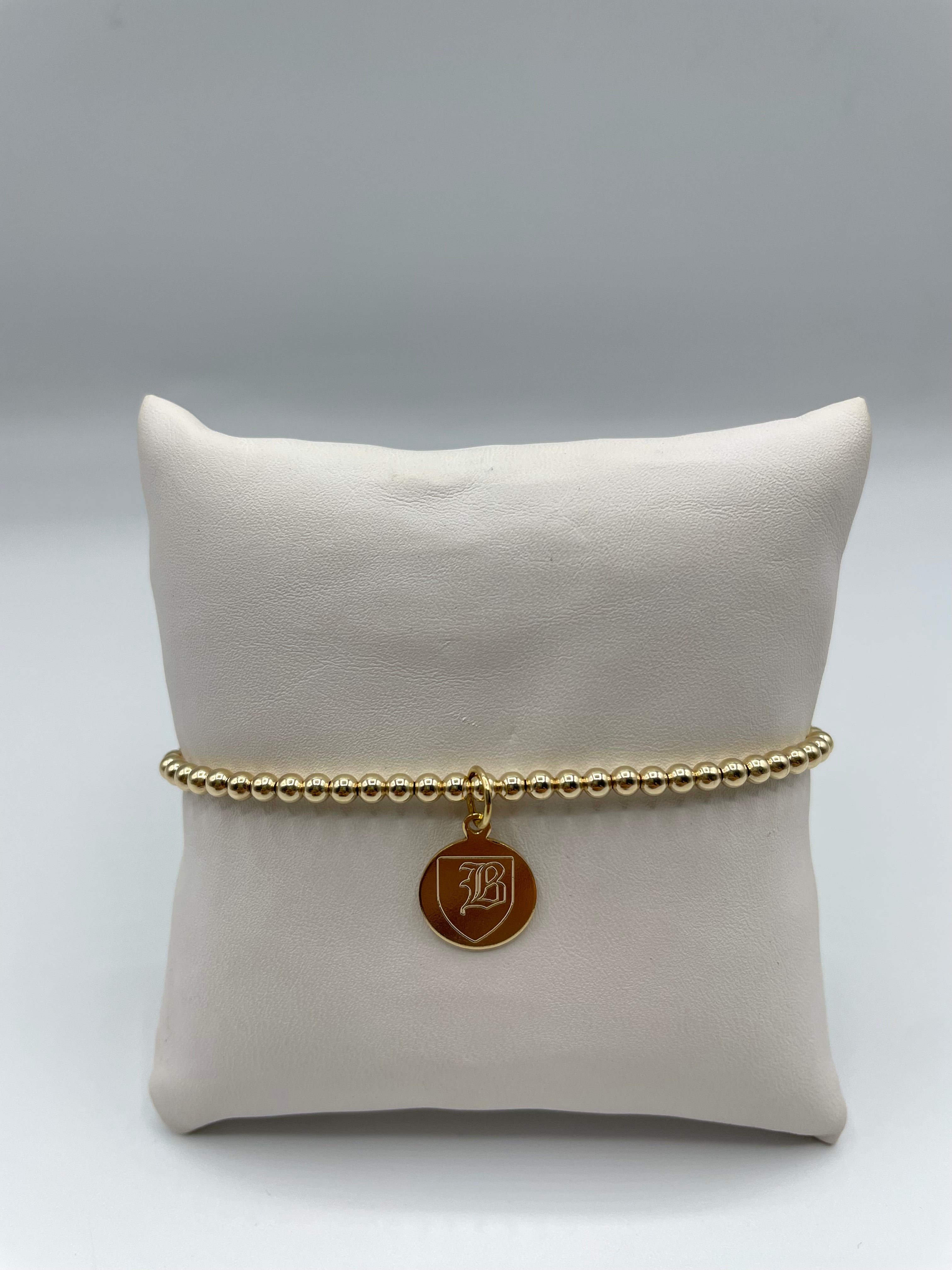 eNewton | Classic Gold 3mm Bead Bracelet - 8mm Disc Baylor