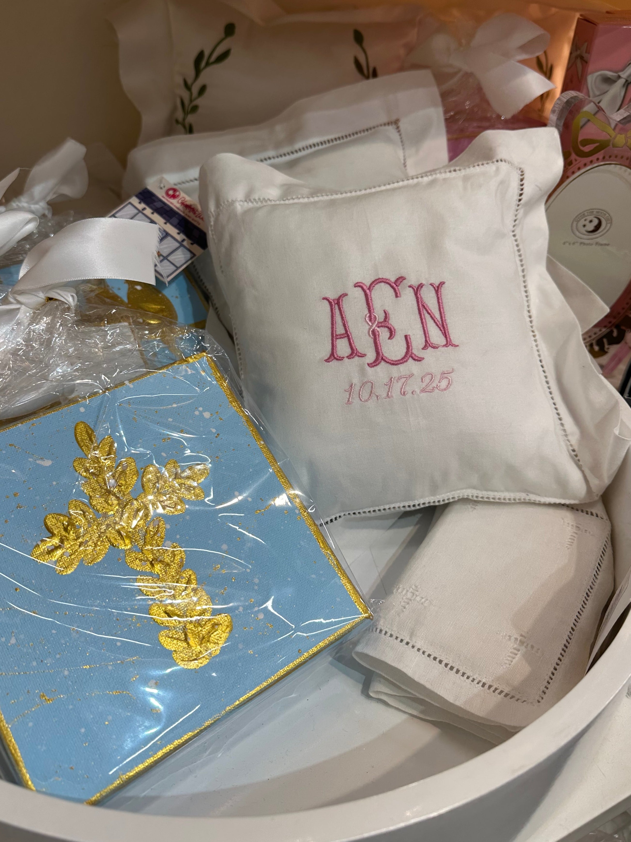 Baptism Linen Keepsake Pillow