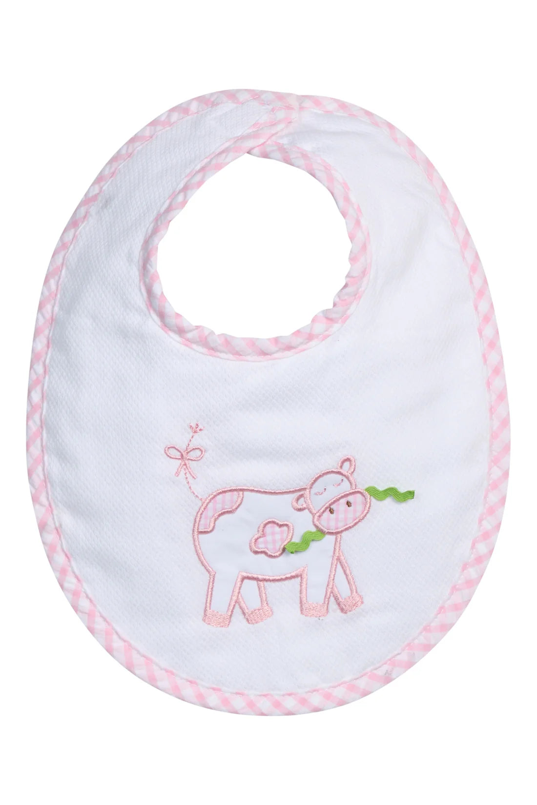 3 Marthas | Cow Applique Basic Bib Pink