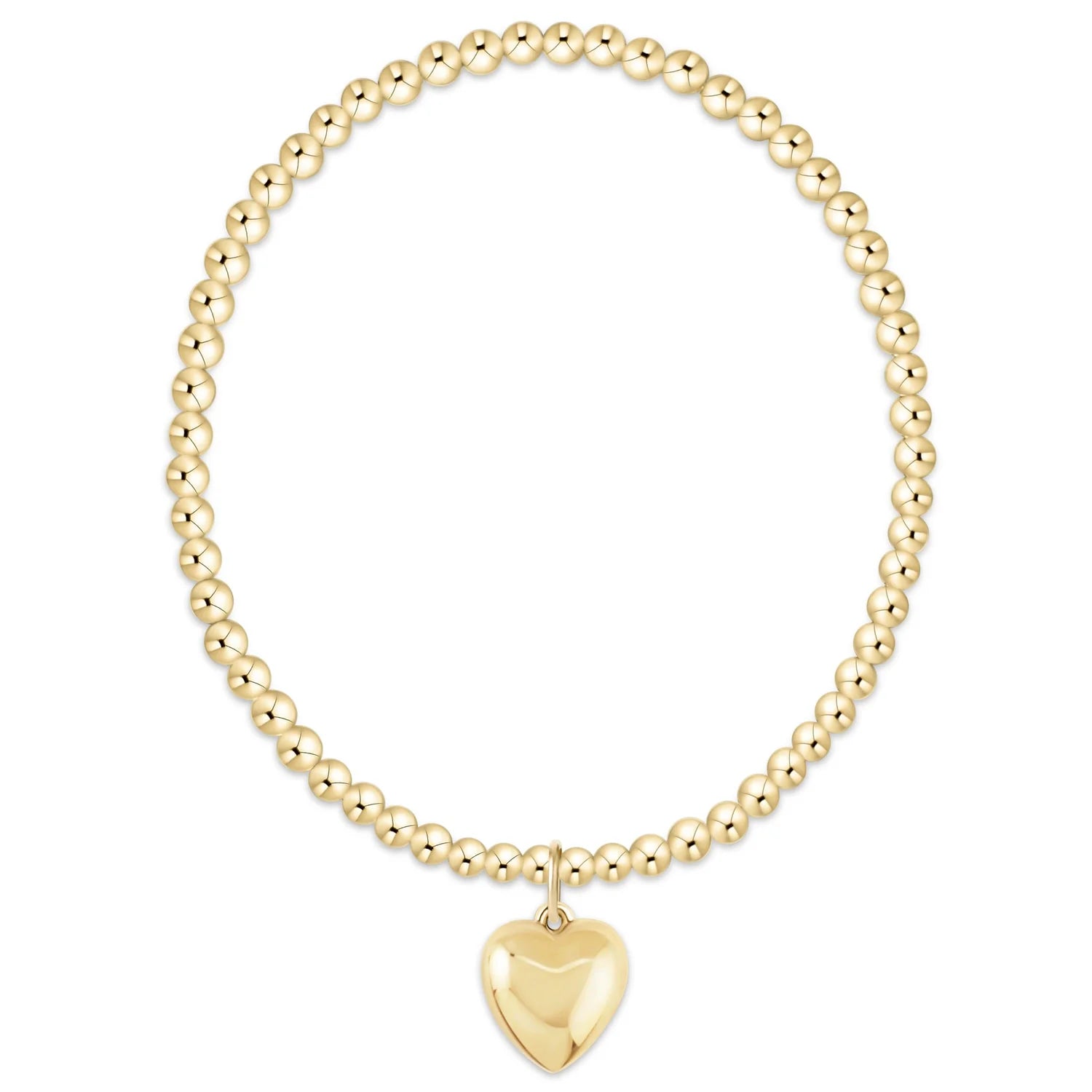 Classic Gold 3mm Bracelet -Love Plush Gold Charm