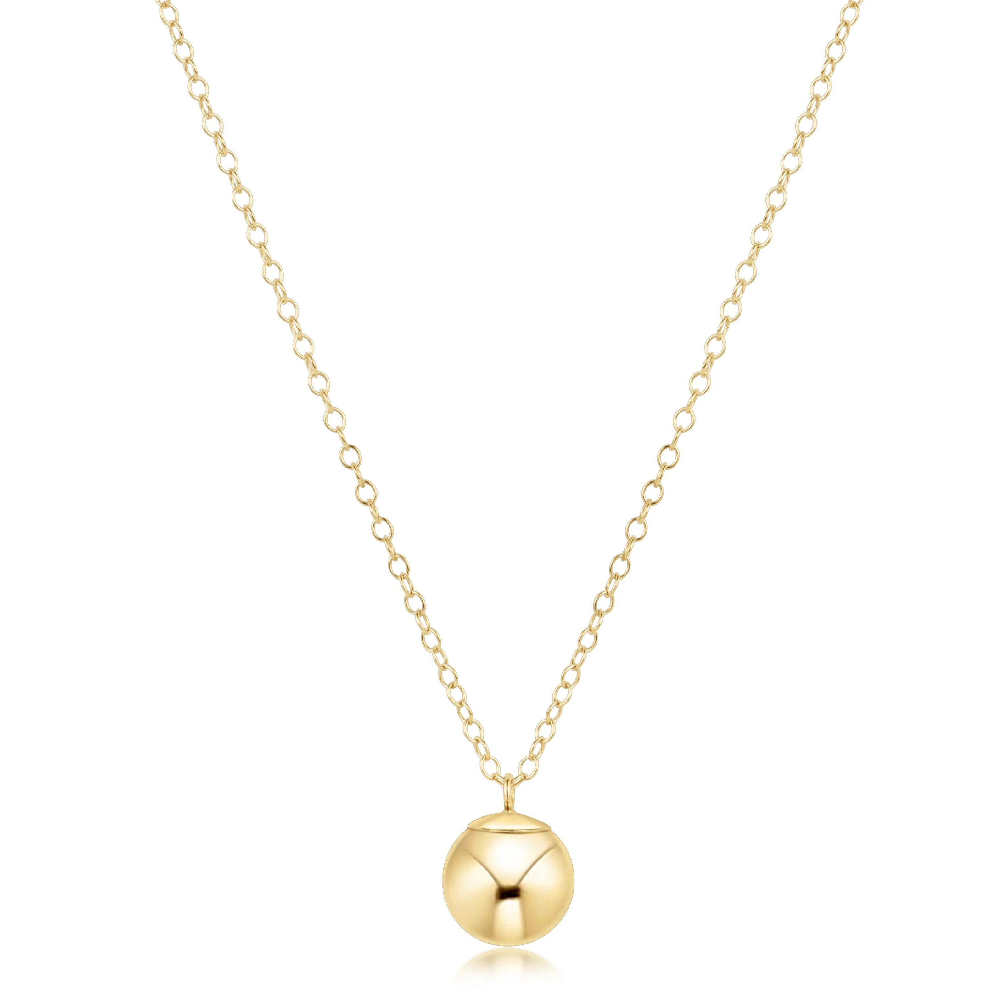 16" Gold Necklace - Classic 10mm Charm